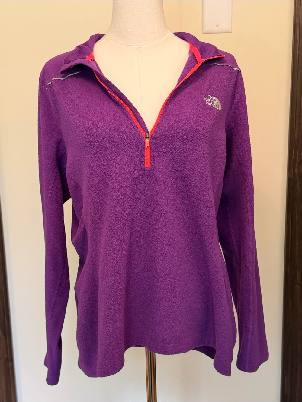The North Face Purple Half-Zip Fleece with Pink Trim